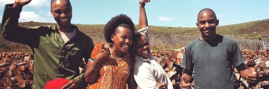 Students at the Grootbos Green Futures Foundation College on their way to the Eden Project in Cornwall, UK